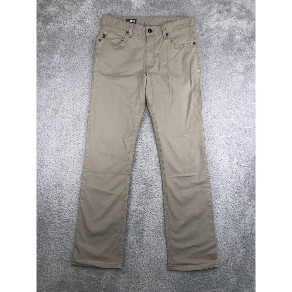 Stio Pants Mens 32x32 (Tag 31R) Beige Canvas Straight Organic Cotton